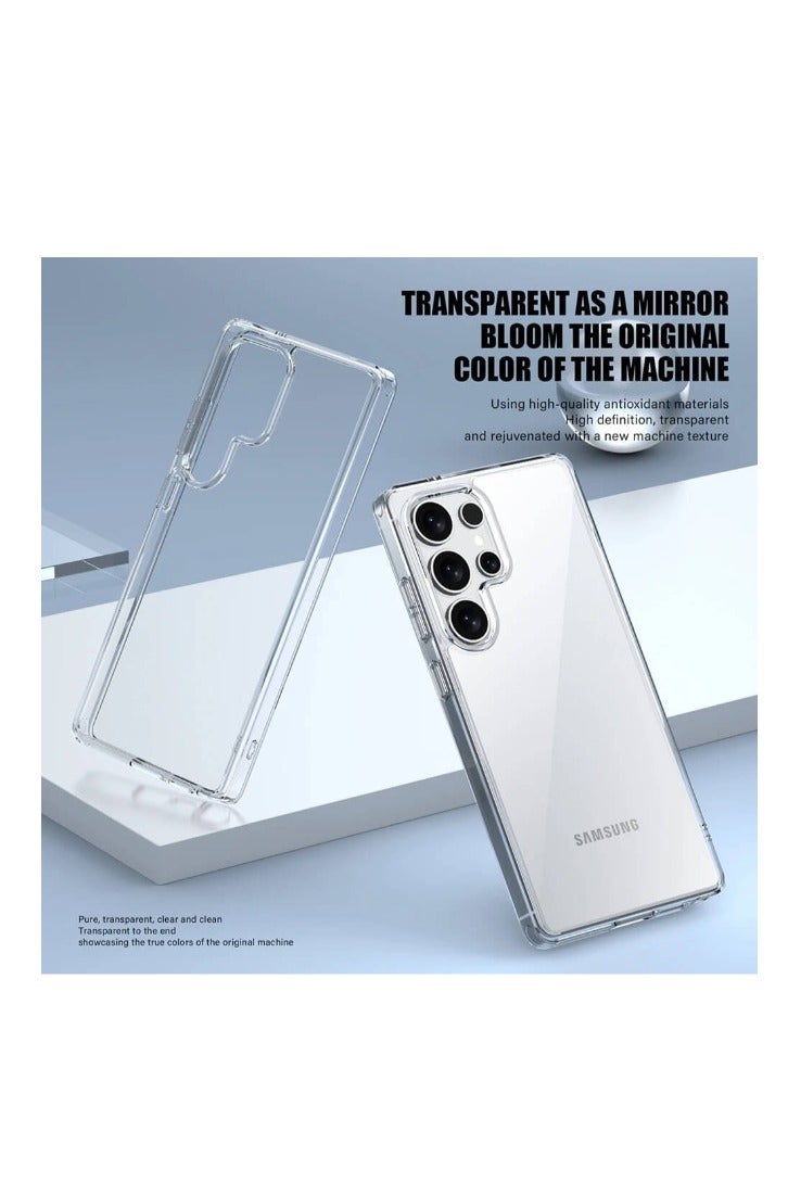 جيرفور جراب موبايل جالكسي اس 25 الترا (Galaxy S25 Ultra) مضاد للصدمات, غطاء حماية مضاد للخدش يدعم الشحن اللاسلكي ماج سيف, مصنوع من البولي يورثين الحراري عالي الجودة - شفاف - Image 4